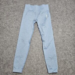 Gymshark Womens Pants Eggshell Blue Seamless High Rise Leggings Size Small
